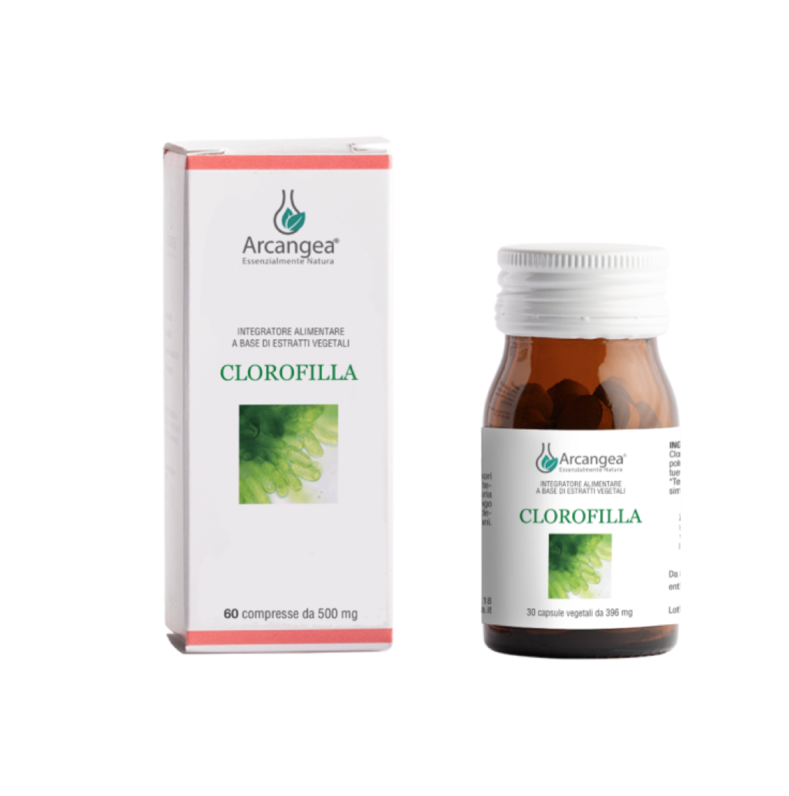 flacone di clorofilla integratore in capsule