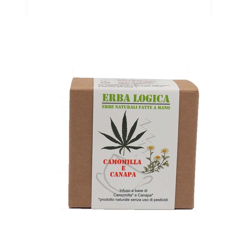 confezione integratore alimentare infuso canapa e camomilla erbalogica