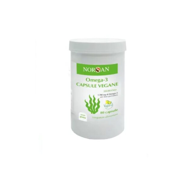 Integratore alimentare omega3 capsule vegano di Norsan a base di olio d’alga 100% vegetale