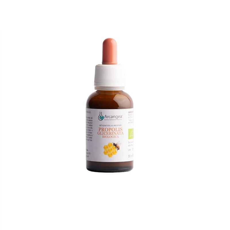 Flacone di Propolis Glicerinata integratore a base di propoli estratto in glicerina senza alcol per il benessere delle vie respiratorie